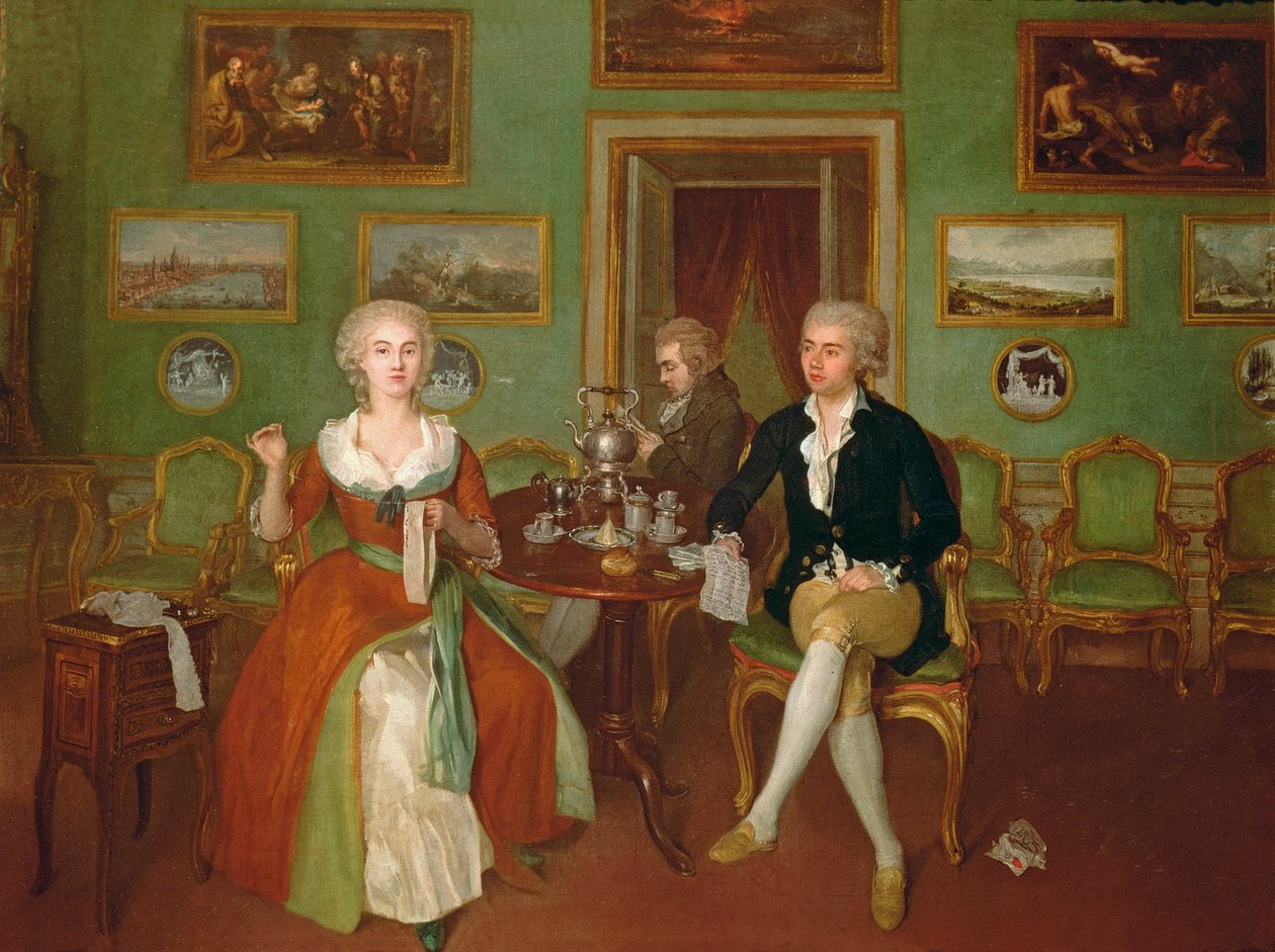 Utsikt over en salong, 1780 av Unbekannt Unbekannt