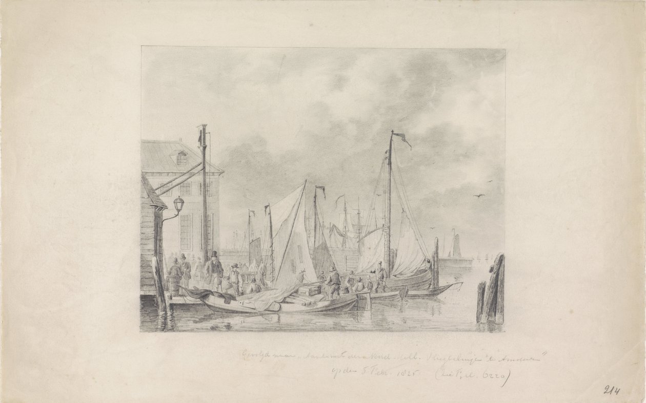 Ankomst til Amsterdam av flyktninger før flommen, 1825 av Anonymous