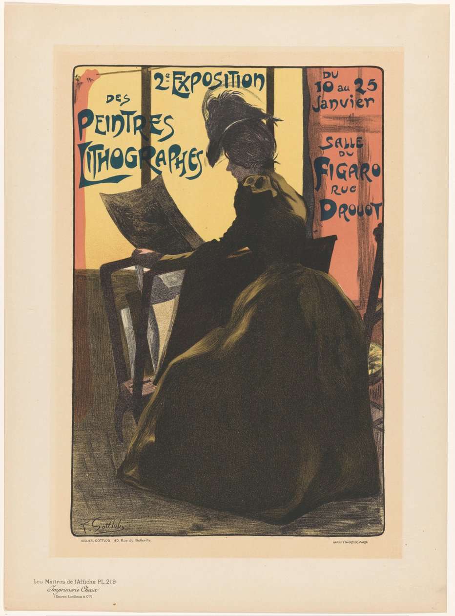 Annonse for den andre utstillingen av Peintres Lithographes i Salle du Figaro Les Maîtres de l