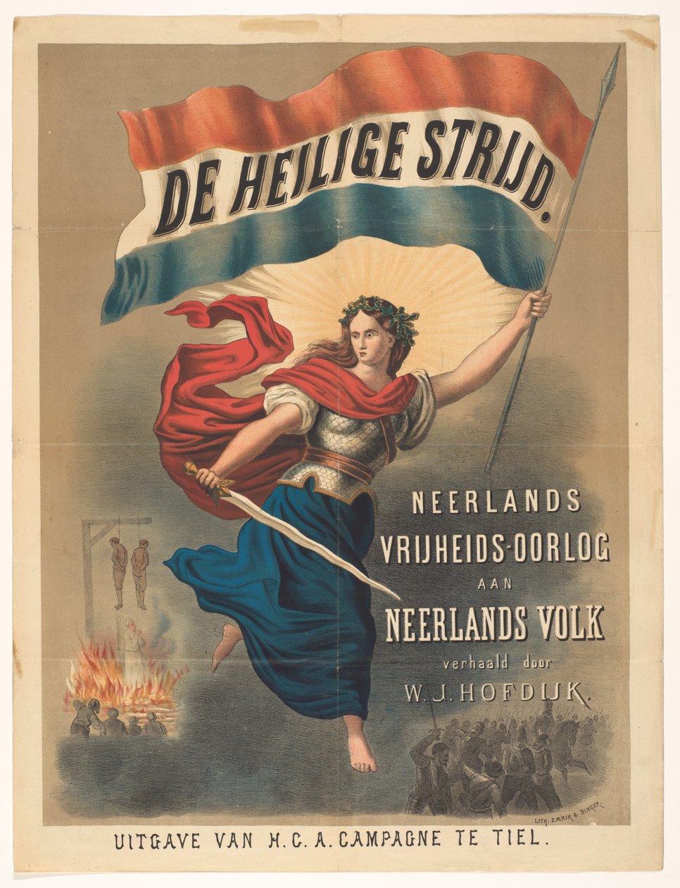 Plakat for The Holy Battle av Willem Jacobszoon Hofdijk av Anonymous