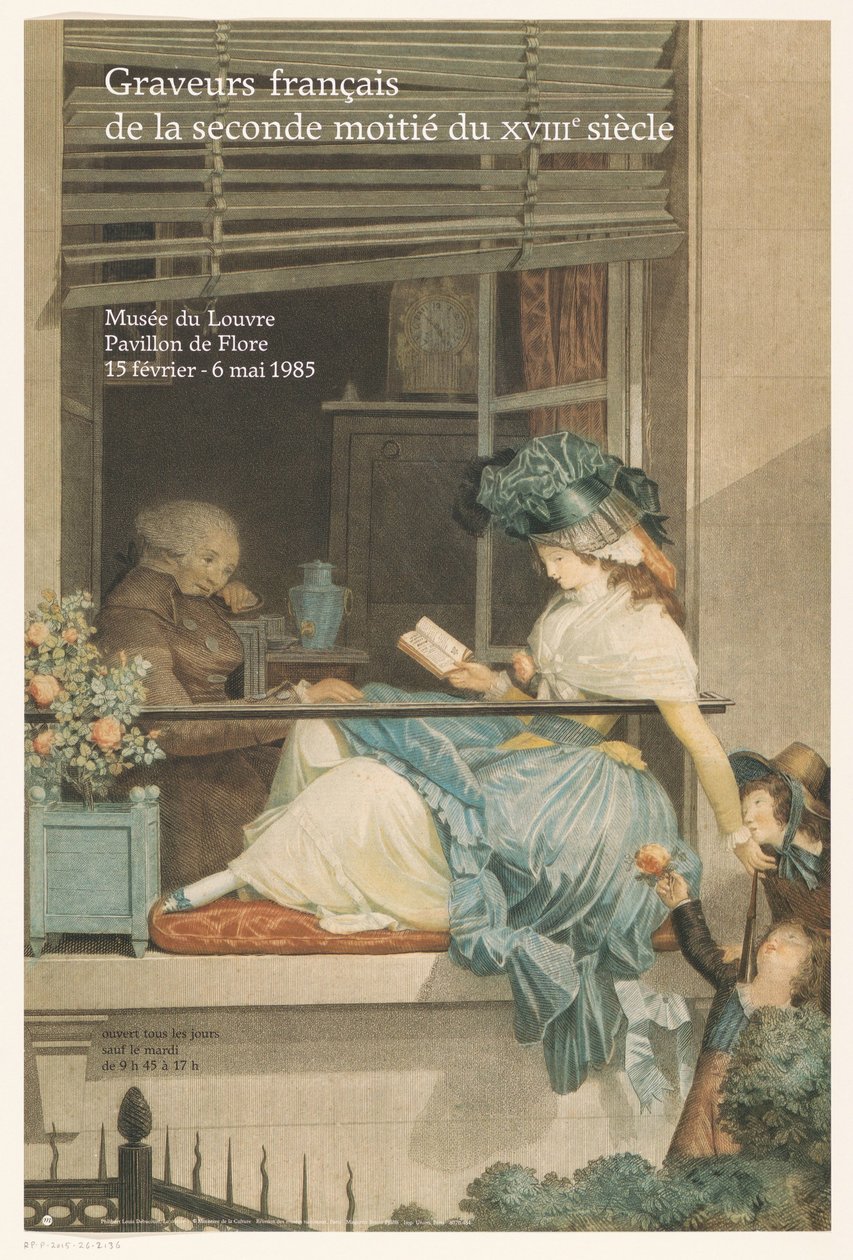 Poster voor de tentoonstelling Franske gravører fra andre halvdel av 1700-tallet Franske gravører fra andre halvdel av 1700-tallet (tittel på objekt) av Anonymous