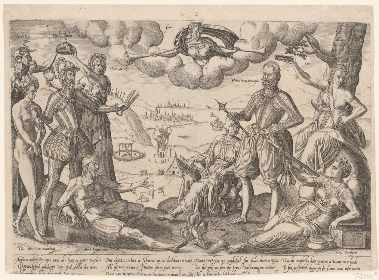Allegorisk trykk av hertugen av Alva og prinsen av Orange Allegorisk trykk av hertugen av Alva og prinsen av Orange, ca. 1572 av Anonymous