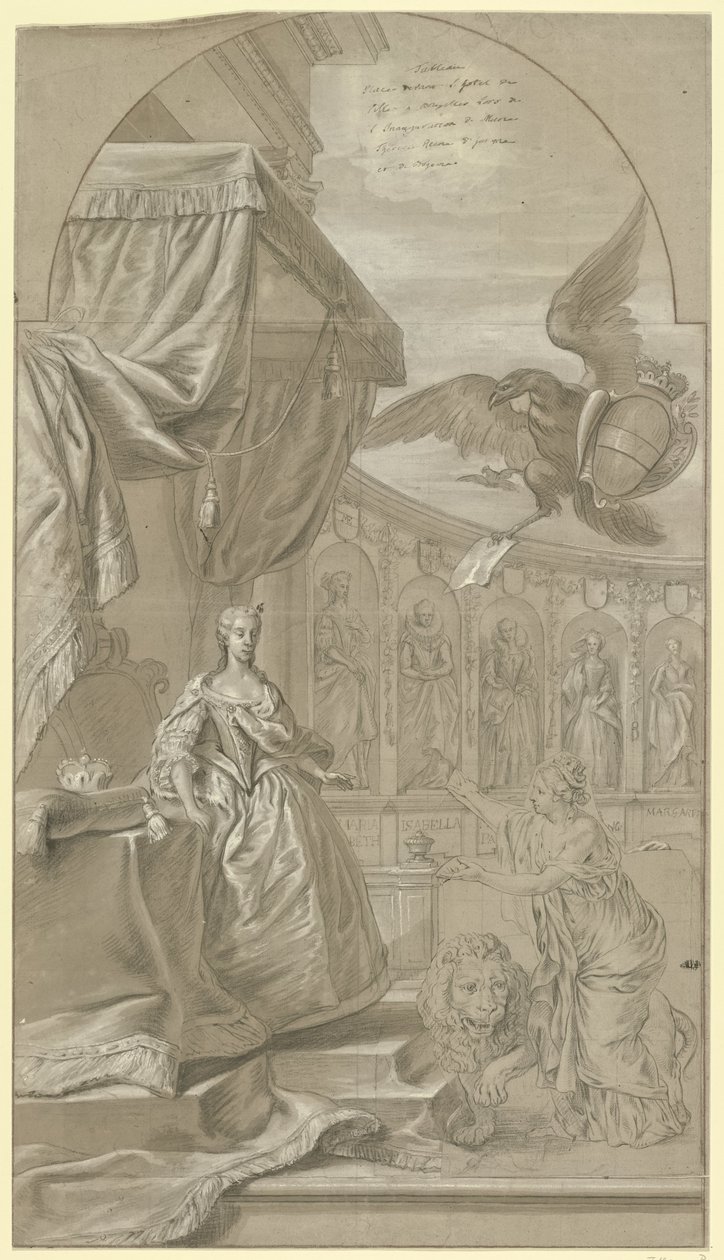 Allegori om tiltredelsen av erkehertuginne Maria Anna av Østerrike som regent, 1744 av Anonymous