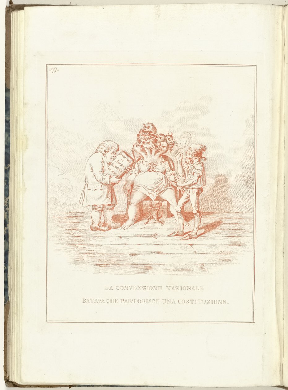 Barensnood van de Nationale Conventie, 1795 Den bataviske nasjonalkonvensjonen som føder en grunnlov (tittel på objekt) Hollandia Regenerata (Italyanse kopie) (serietittel) Fornyelsen av Holland: et speil for alle gjenskapte folk (alvorlig av Anonymous