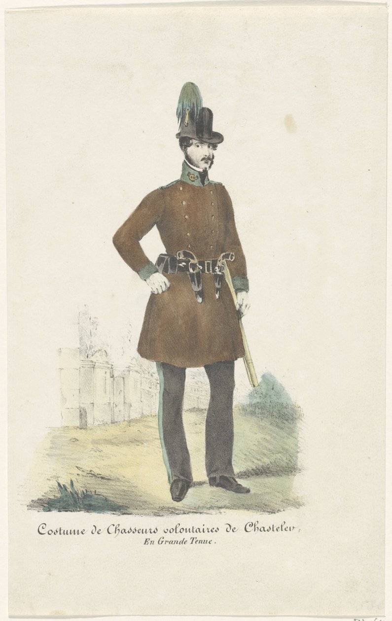 Jeger av Marquis de Chasteler, 1830 Chasteler Voluntary Hunters Costume, Full Uniform (tittel på objekt) av Anonymous