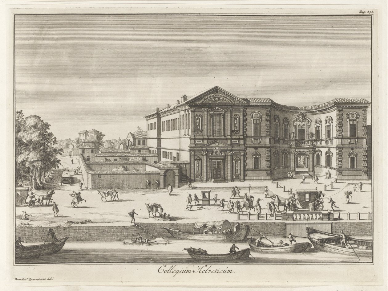 Collegio Helvetia i Milano Collegium Helveticum (tittel på objekt) Magesyn der Italiaense bygninger (serietittel) av Anonymous