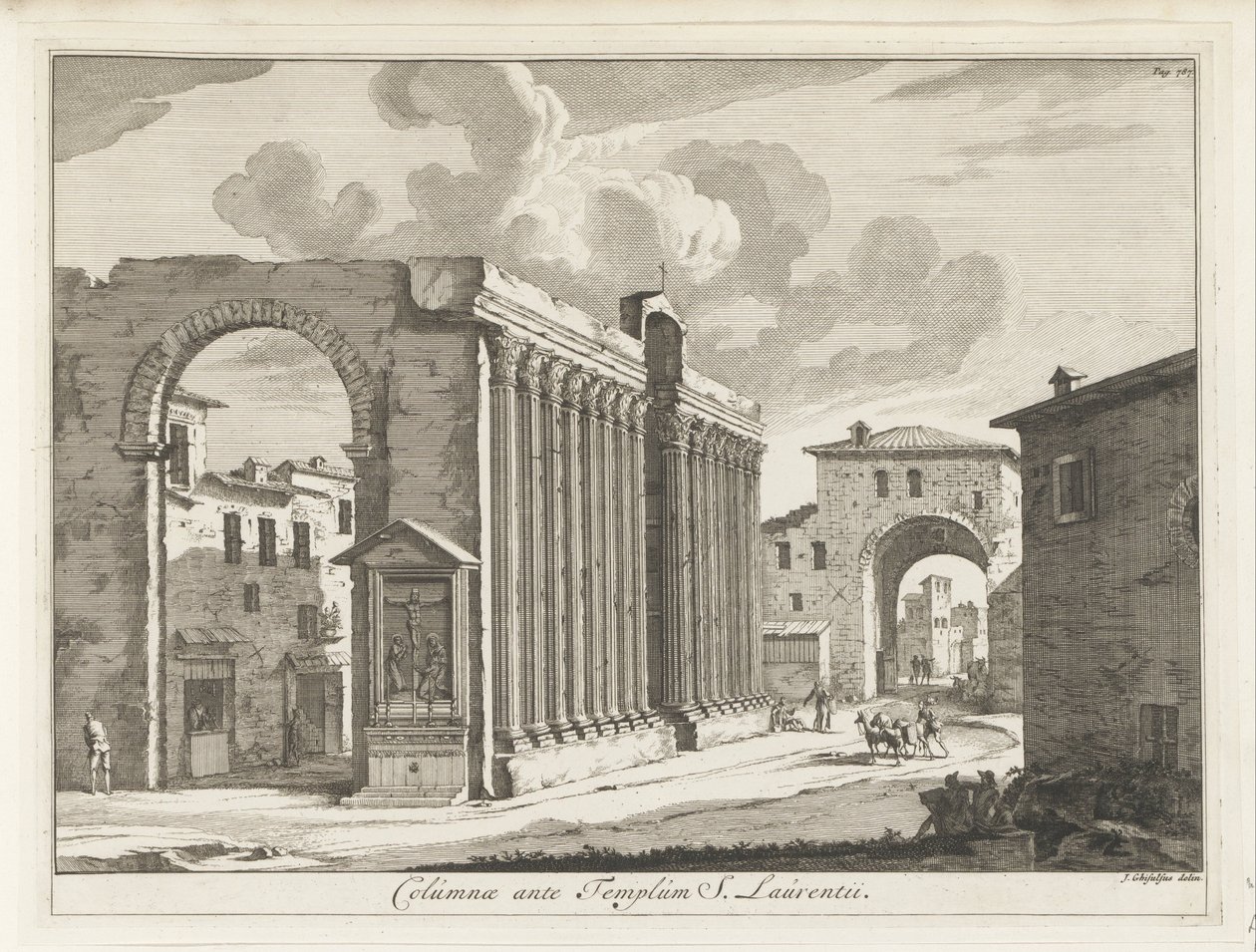 Colonnade av San Lorenzo og Roma Søyler av Temple of S. Laurentii (tittel på objekt) Magasiner av de italienske maleriene (serietittel) av Anonymous