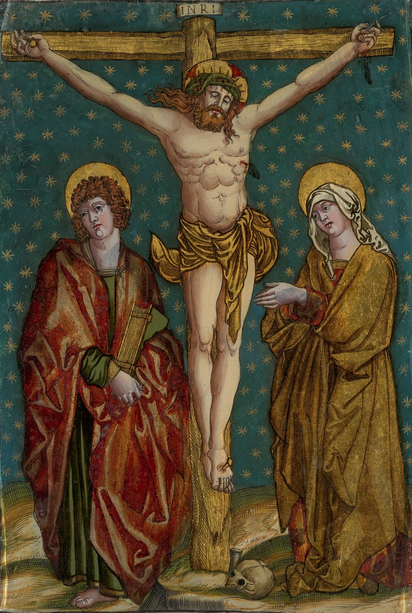 Korsfestelsen av Kristus, med jomfruen og Johannes av Anonymous