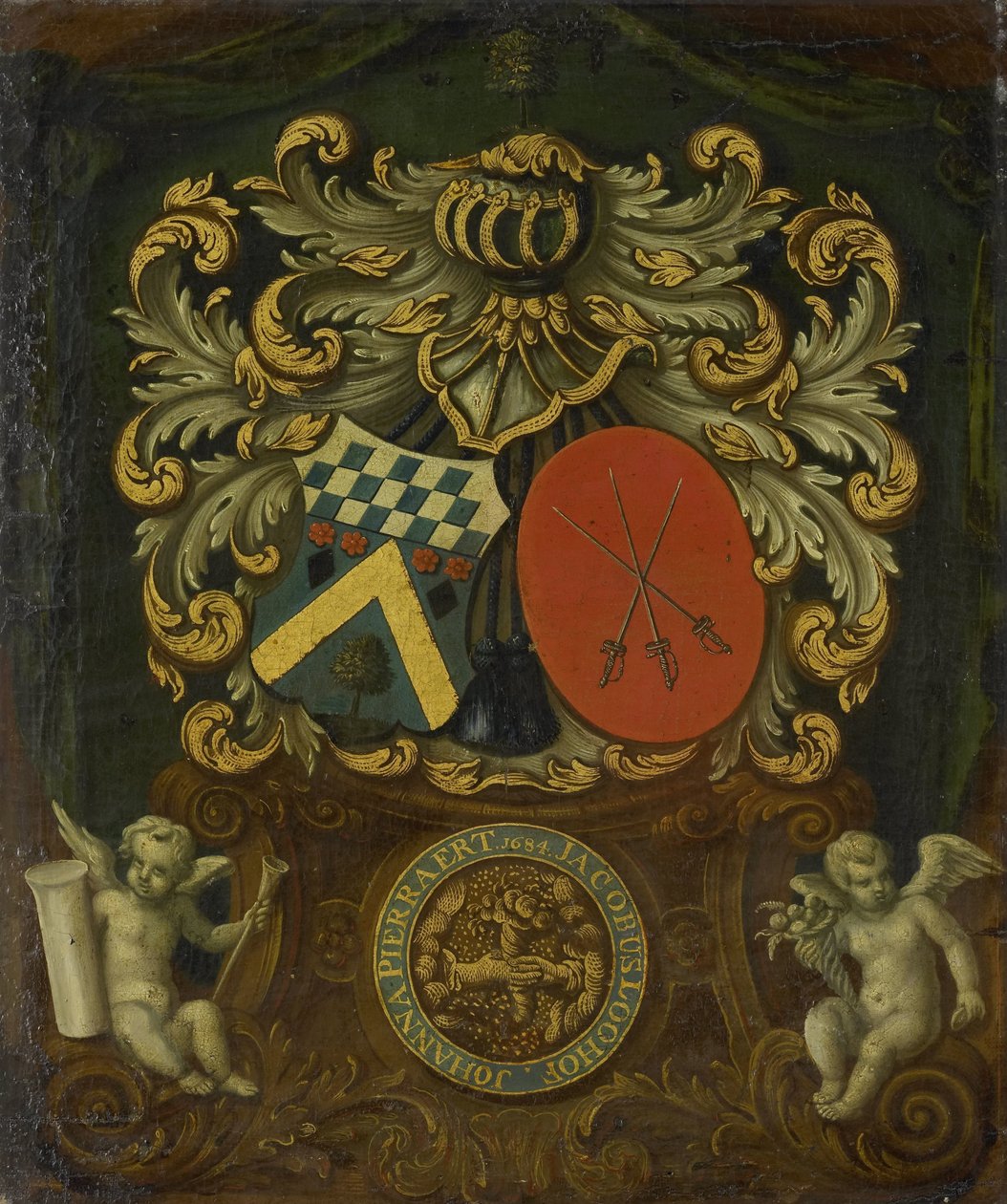 Alliansevåpen til Jacobus Loohoff og Johanna Pierraert, 1684 av Anonymous
