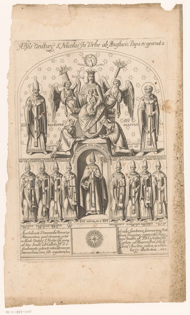Saint Nicholas omgitt av paver (tittel på objekt) av Anonymous