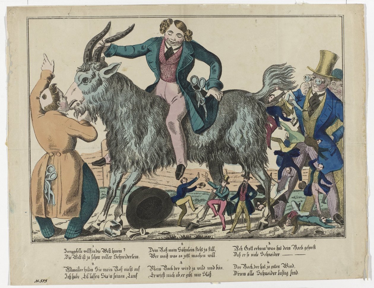 Skredderen og geiten, 1830-1840, nr. 575 av Anonymous