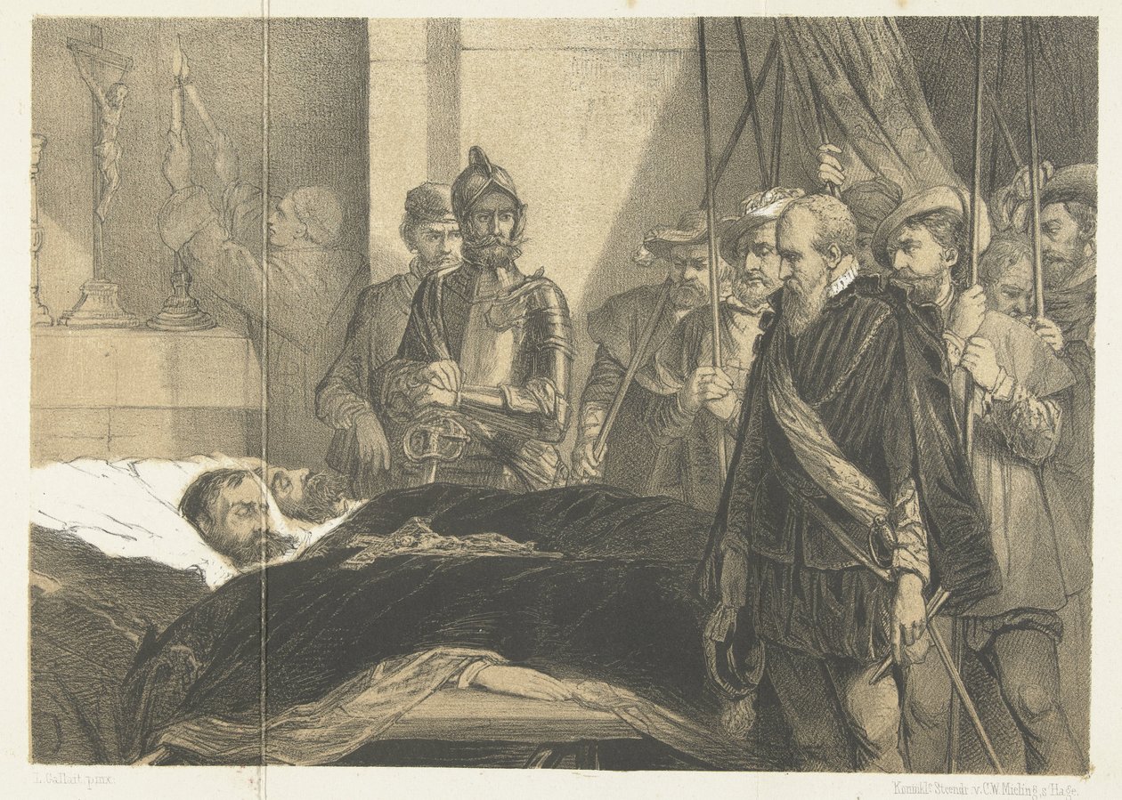 Den siste hyllesten ble betalt til likene av Egmond og Horne, 1568 Den siste hyllesten til likene til grevene av Egmond og Hoorne (tittel på objekt) av Anonymous