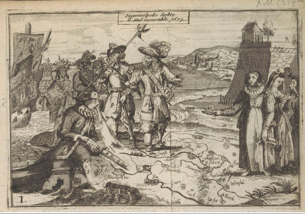 Den uhelbredelige sykdom, 1673 Ongeneeslycke Siekte / le Mal uhelbredelig. 1673 (tittel på objekt) av Anonymous