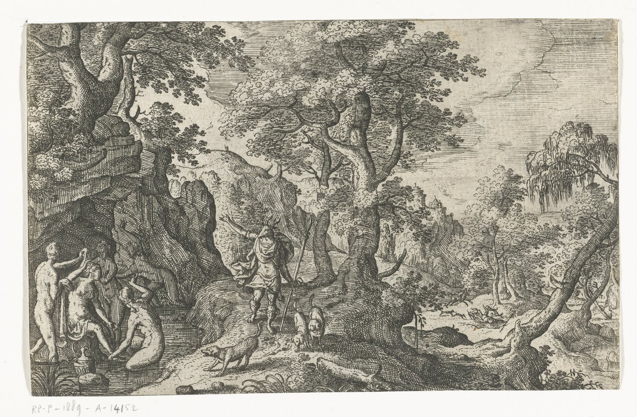 Diana og Actaeon Landskap med mytologiske og bibelske scener (serietittel) av Anonymous