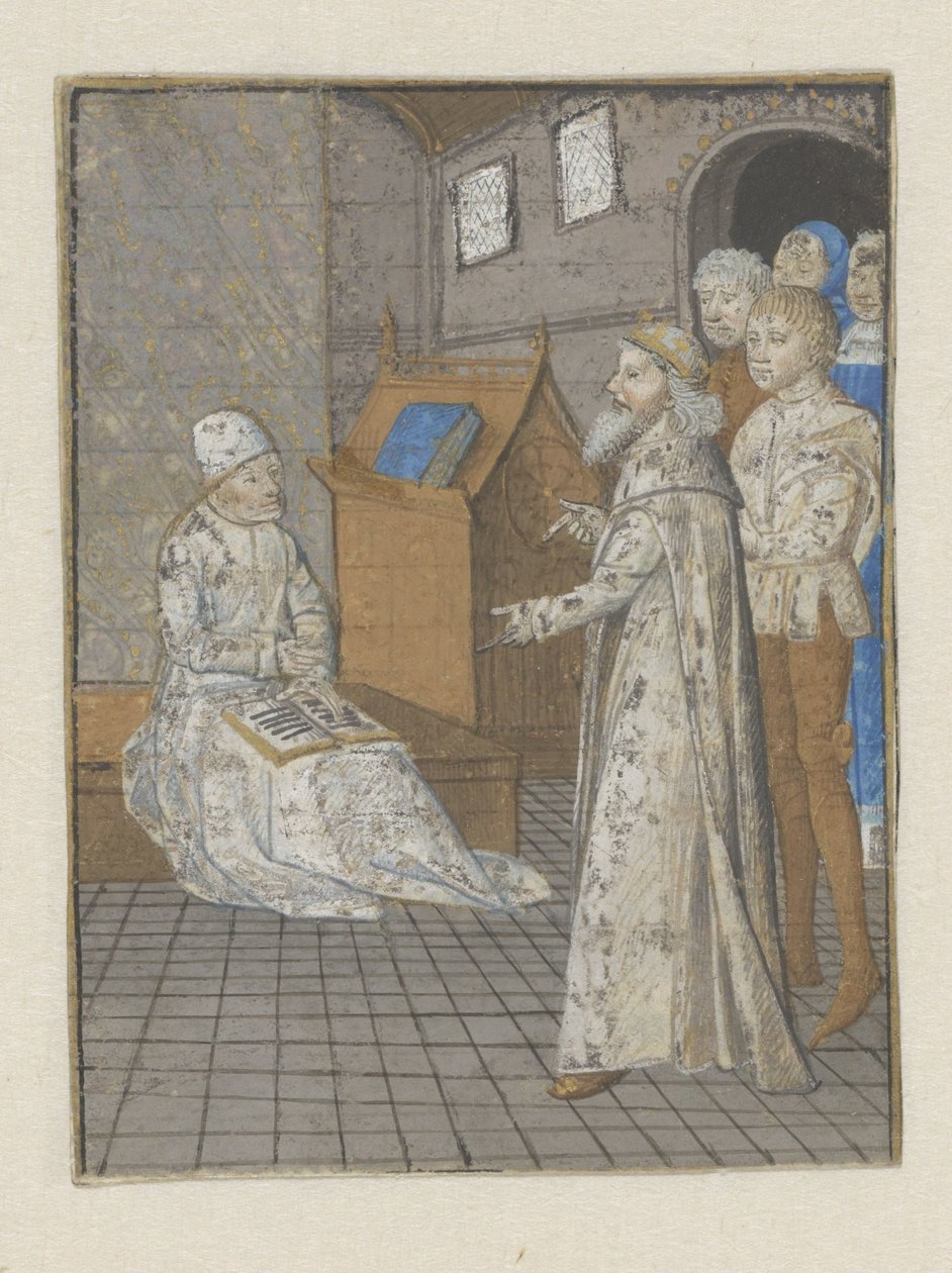 En konge forteller historien sin til Boccacio The Adventures of Noble Men and Women (serietittel) av Anonymous
