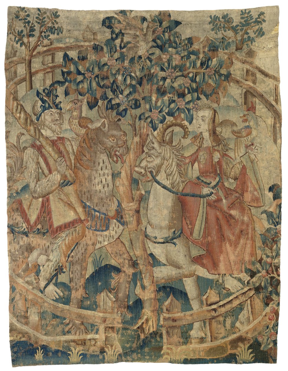 En vill mann og kvinne i en privat hage (fragment) av Anonymous