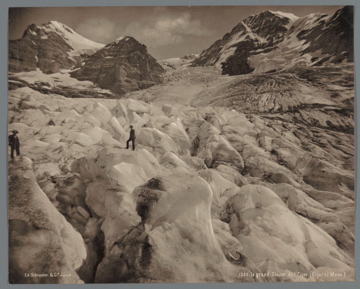 Eigergletscher nordvest for Eiger i Sveits Le grand Glacier de l