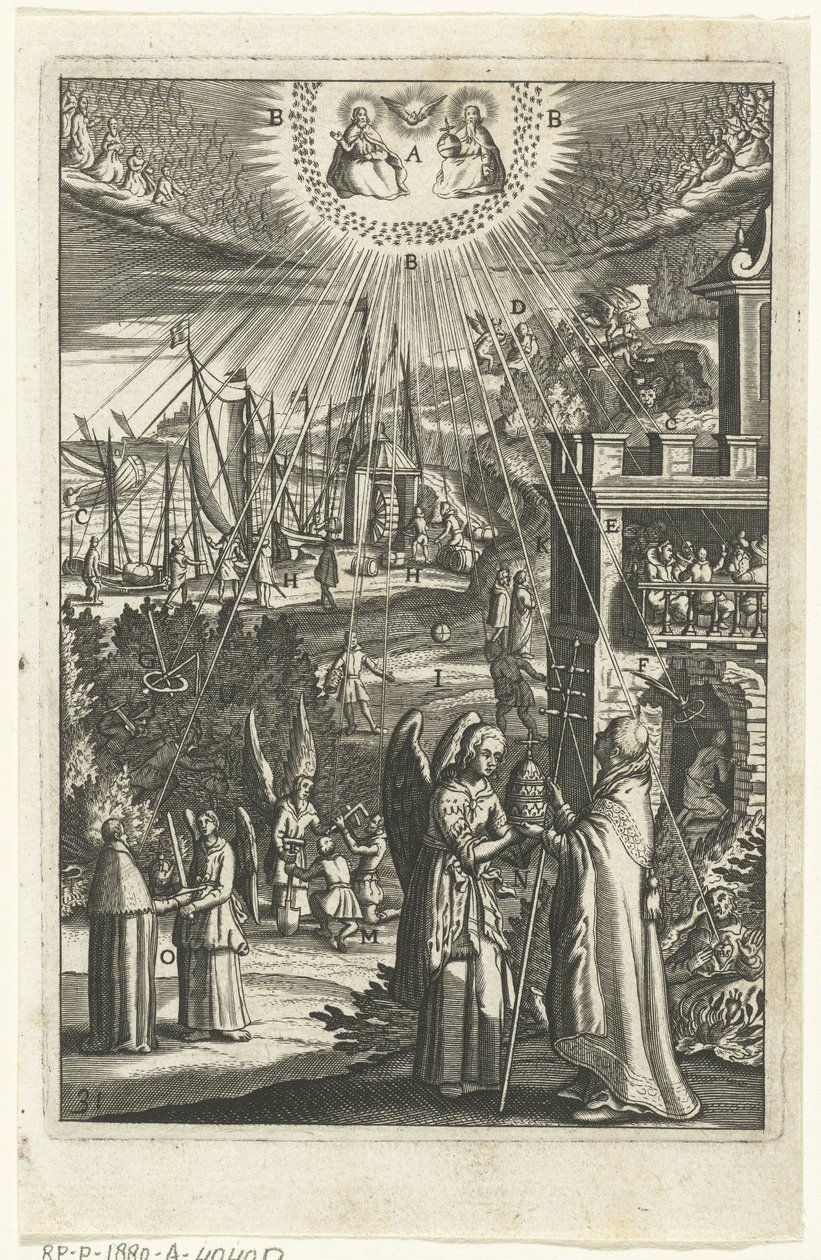 Emblem med et menneske som i alt er klar over Guds allestedsnærvær The Wech of Eternal Life (serietittel) av Anonymous
