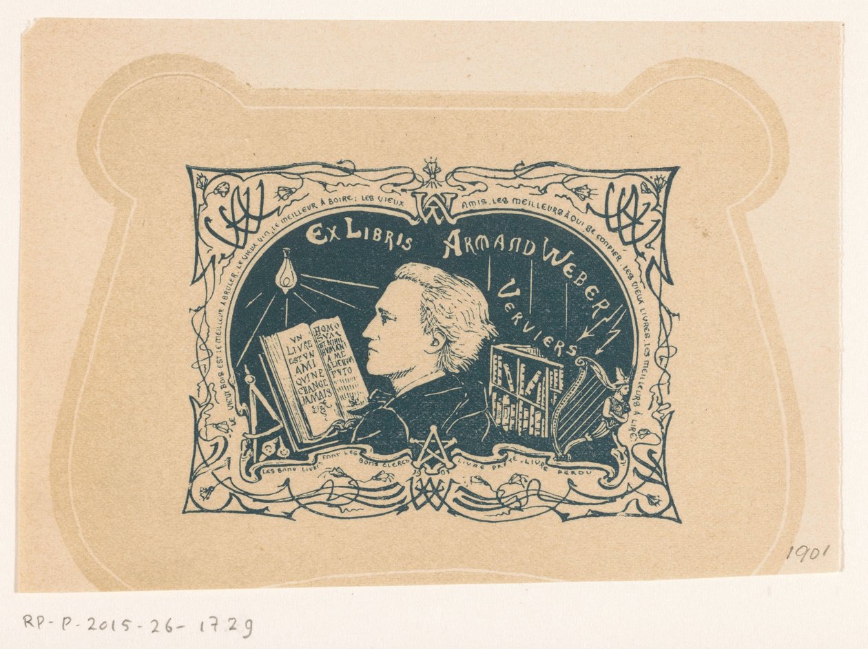 Ex libris av Armand Weber av Anonymous