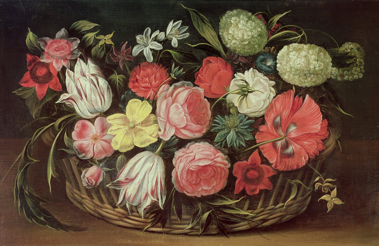 Blomster i en kurv av Anonymous