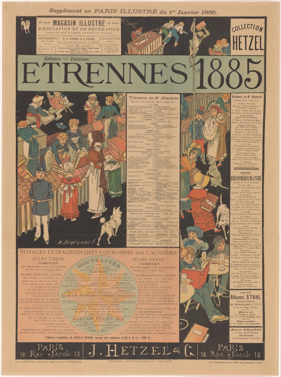 Fondsliste over J. Hetzel & Cie i Paris Etrennes 1885 (tittel på objekt) av Anonymous