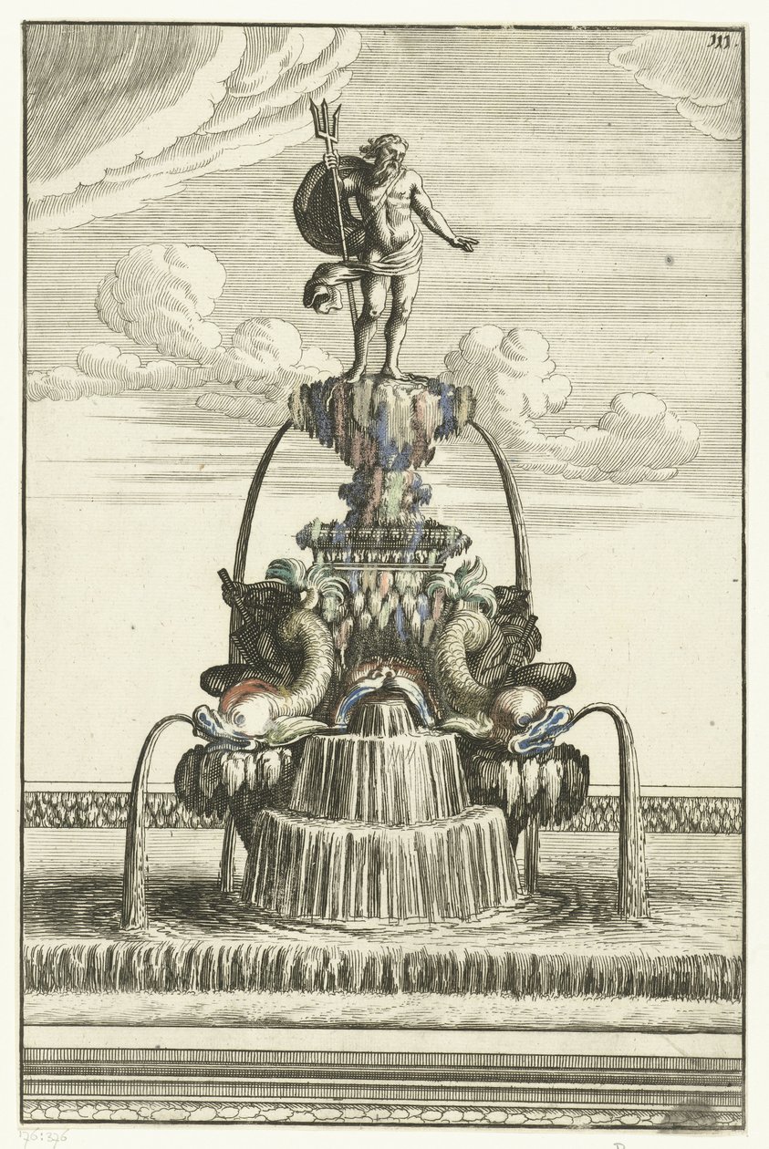 Fontene med statue av Neptun Architectura Curiosa Nova (serietittel) av Anonymous
