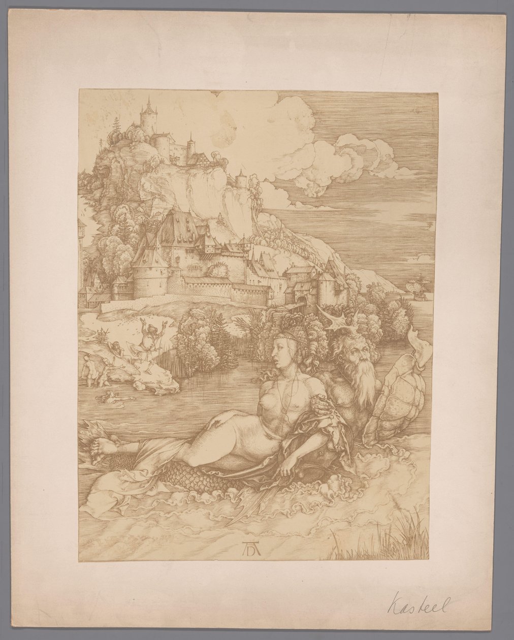 Fotoreproduksjon av graveringen Abduction by the Sea Monster av Albrecht Dürer av Anonymous