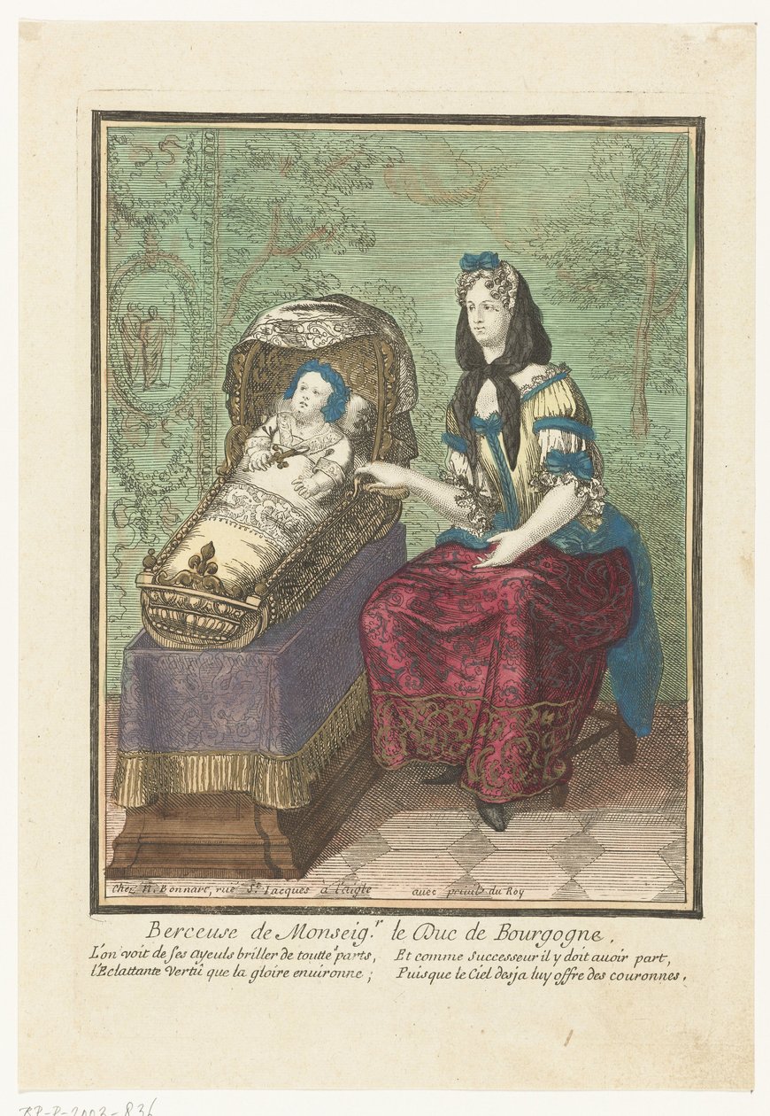 Fransk konge i vugge Berceuse de Monsignor. Le Duc de Bourgogne. (tittel på objekt) av Anonymous