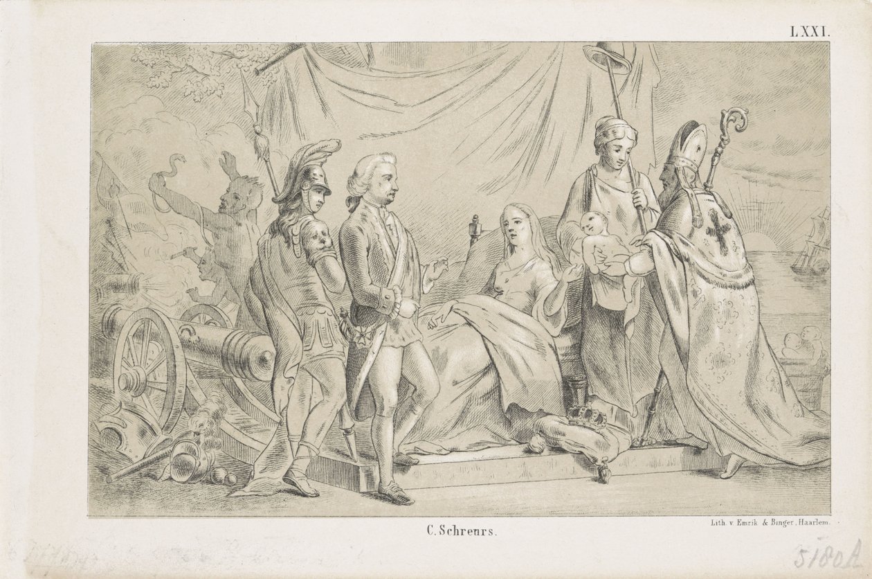 Fødsel av prins Willem Frederik George, senere kong William II, 1792 av Anonymous