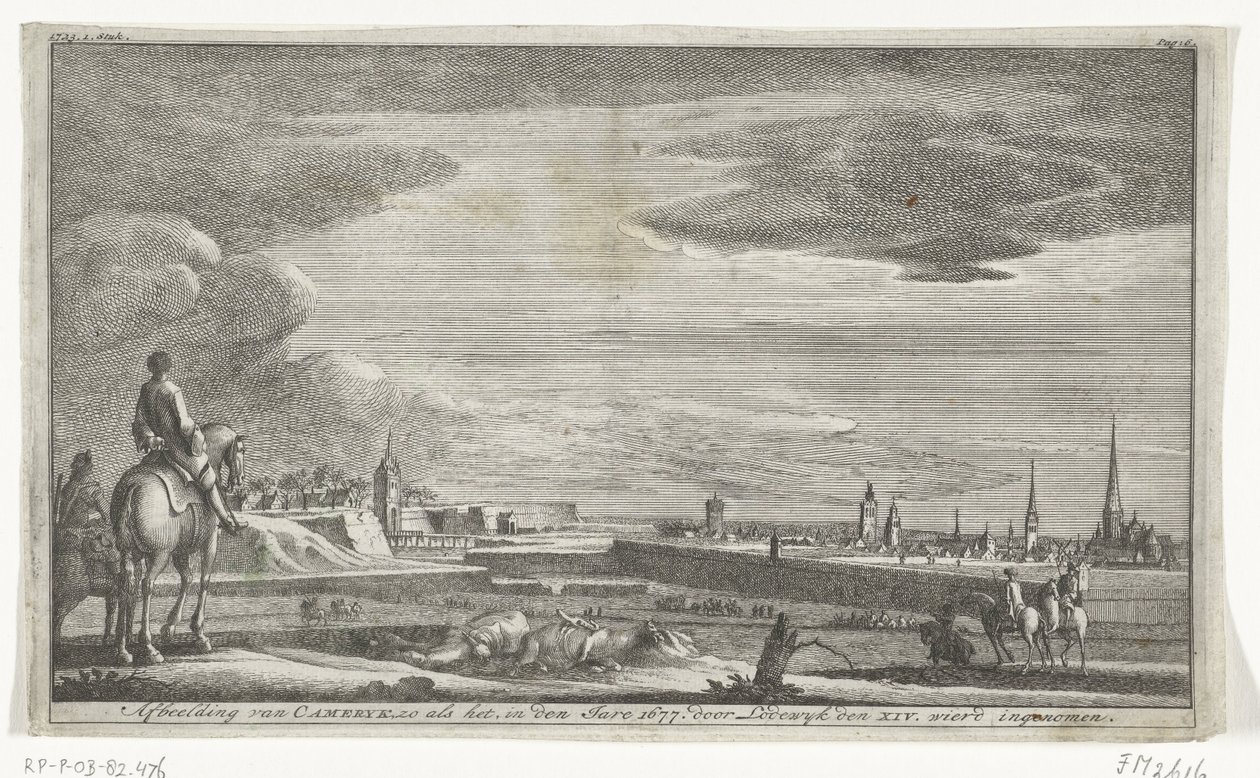 Utsikt over Cambrai, 1677 Skildring av Cameryk, slik den er, i år 1677. av Lodewyk den XIV. ble tatt (tittel på objekt) av Anonymous