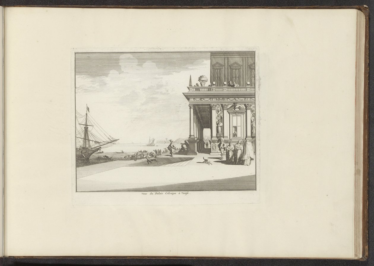 Utsikt over Palazzo Collina i Venezia Vue du Palais Collina a Venise (tittel på objekt) Palasser og monumenter i Venezia, Livorno, Napoli og Roma (serietittel) av Anonymous