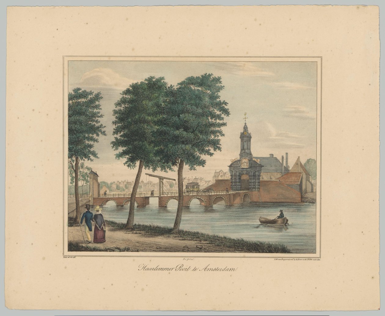 Utsikt over Haarlemmerpoort i Amsterdam Haarlemmer Poort i Amsterdam (tittel på objekt) Ansiktene til de seks hovedportene til byen Amsterdam. 1st Cahier (serietittel) av Anonymous