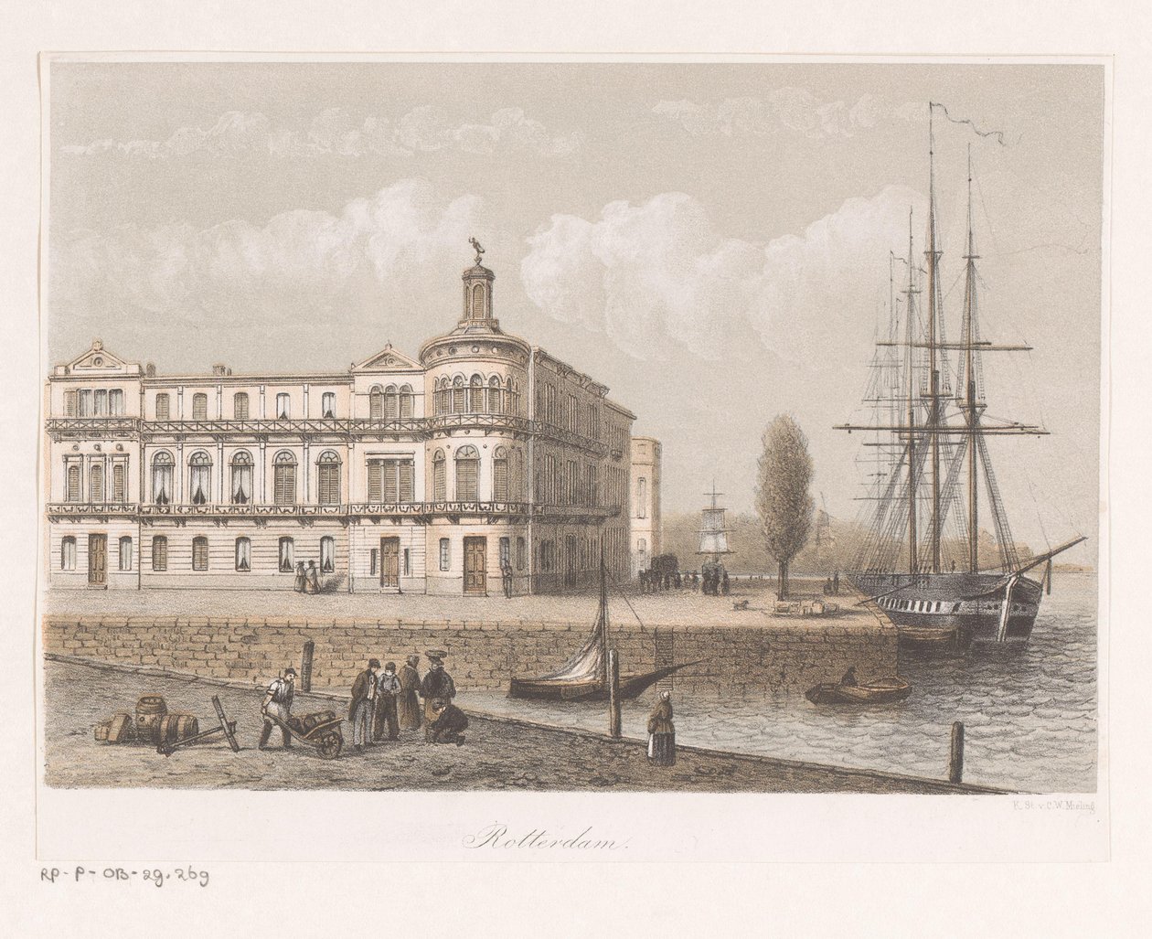 Utsikt over Royal Dutch Yachtclub i Rotterdam av Anonymous