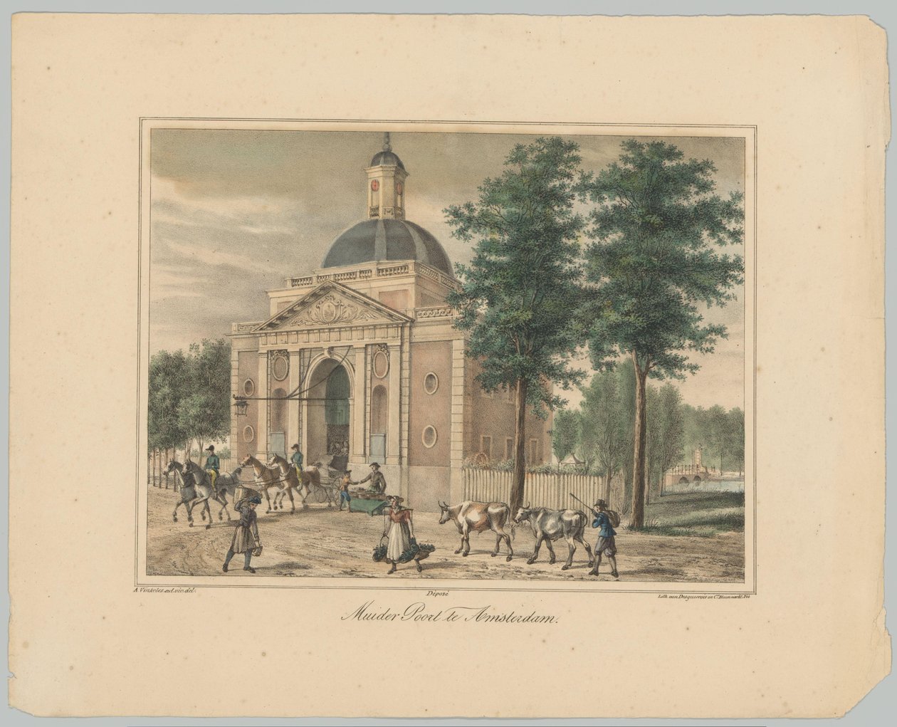 Utsikt over Muiderpoort i Amsterdam Muider Poort i Amsterdam (tittel på objekt) Ansiktene til de seks hovedportene til byen Amsterdam. 1st Cahier (serietittel) av Anonymous