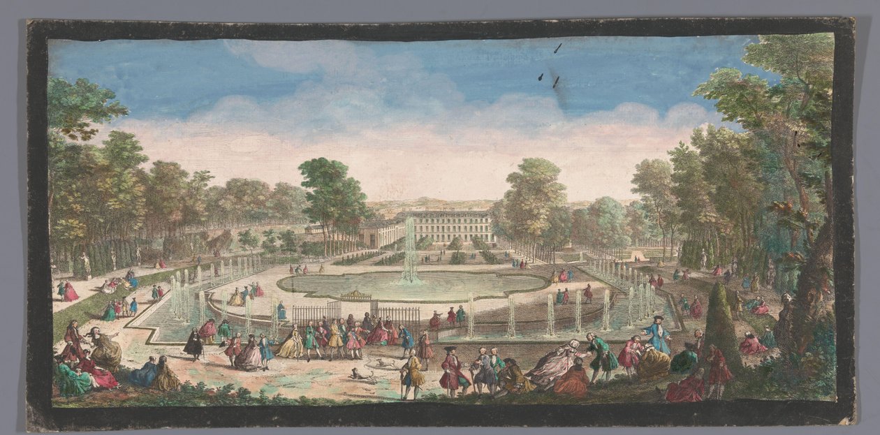 Se på Orangerie av Château de Saint-Cloud Utsikt over Chateau de St. Cloud fra oransjeriet (tittel på objekt) av Anonymous