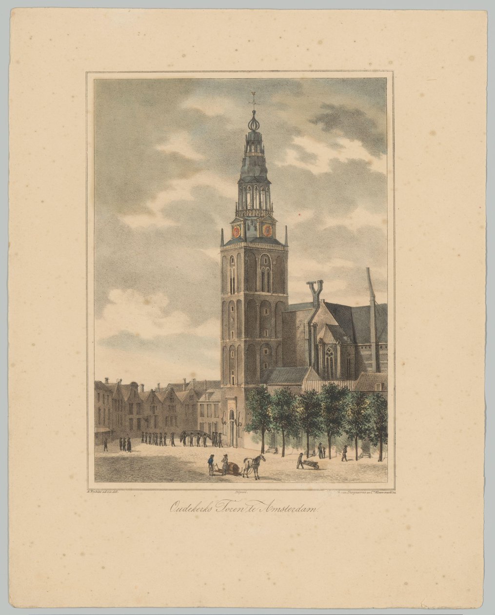 Utsikt over Oudekerkstoren i Amsterdam Oudekerks Tower i Amsterdam (tittel på objekt) Ansiktene til de seks hovedtårnene i byen Amsterdam. 2nd Cahier (serietittel) av Anonymous
