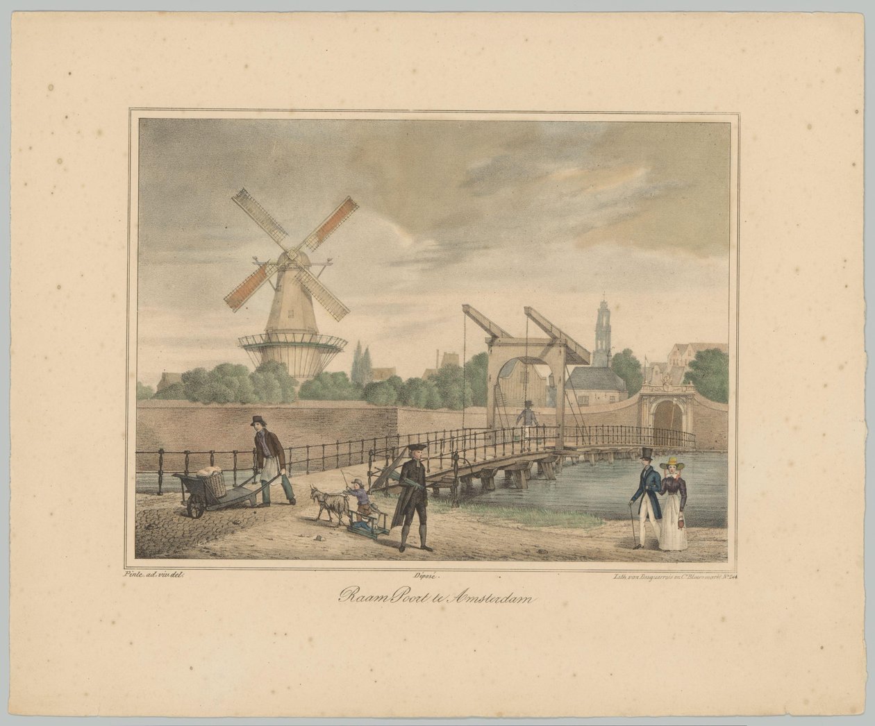 Utsikt over Raampoort i Amsterdam Window Gate i Amsterdam (tittel på objekt) Ansiktene til de seks hovedportene til byen Amsterdam. 1st Cahier (serietittel) av Anonymous