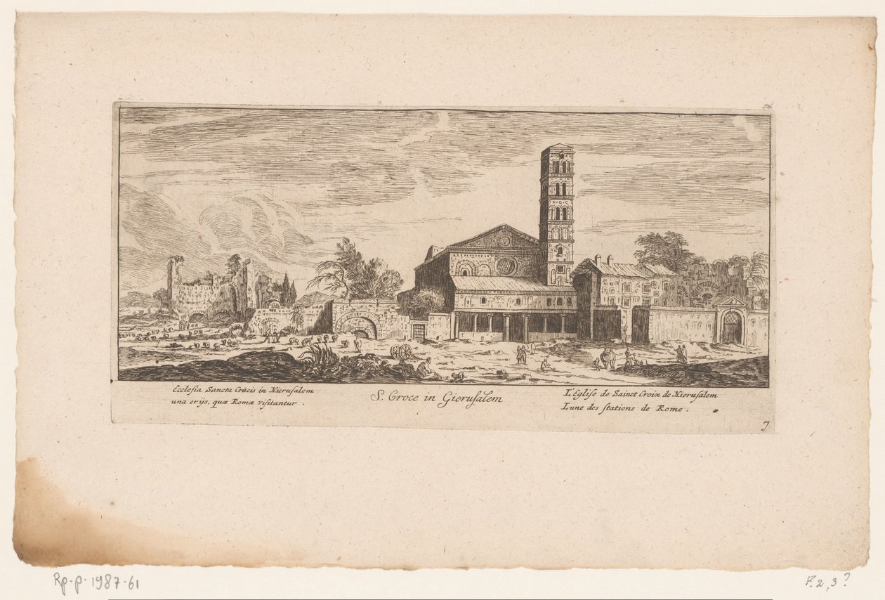 Utsikt over Santa Croce i Gerusalemme, i Roma S. Croce i Gierusalem / Det hellige kors kirke i Jerusalem en (...) / L