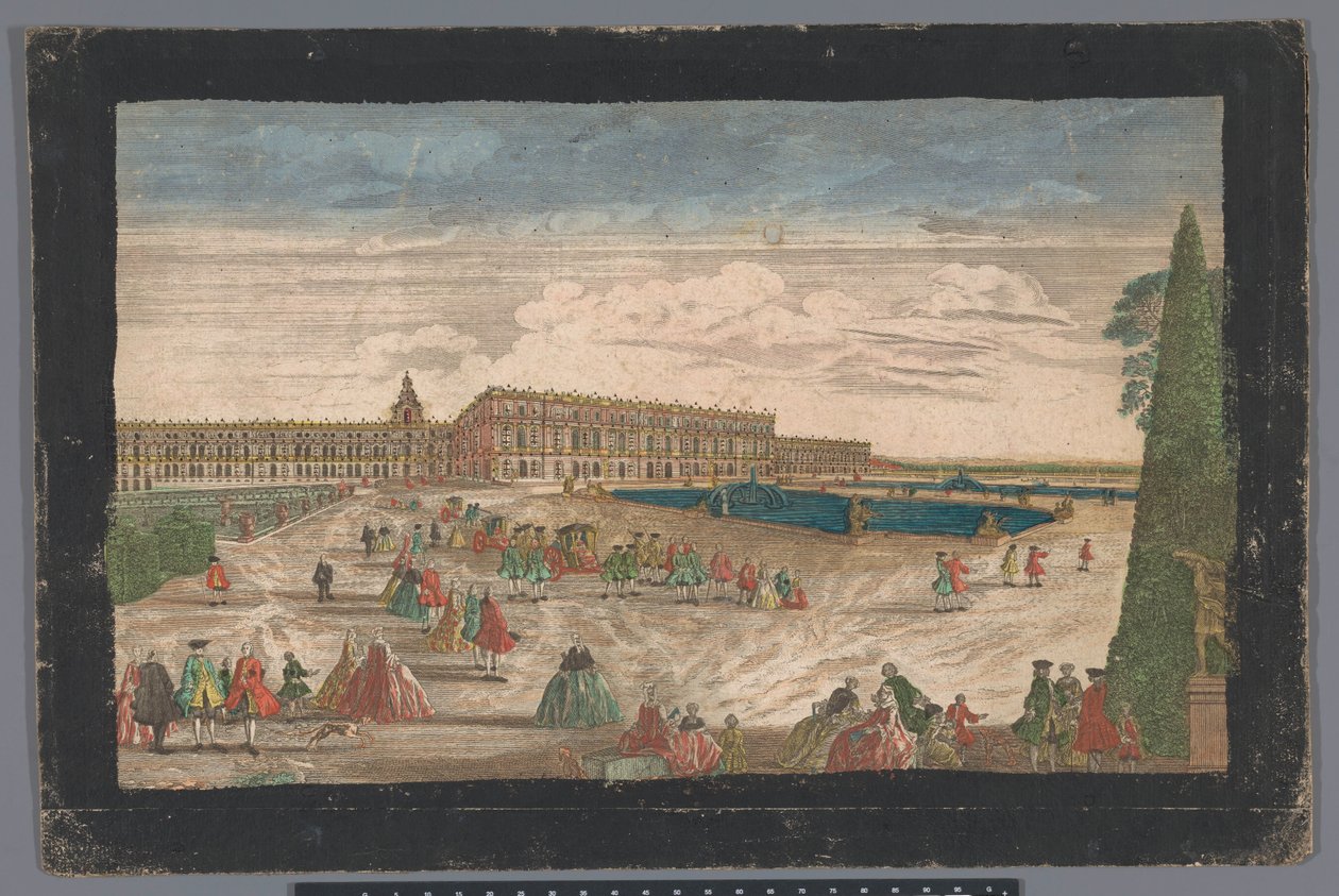 Utsikt over Versailles-hagen og Versailles-palasset av Anonymous