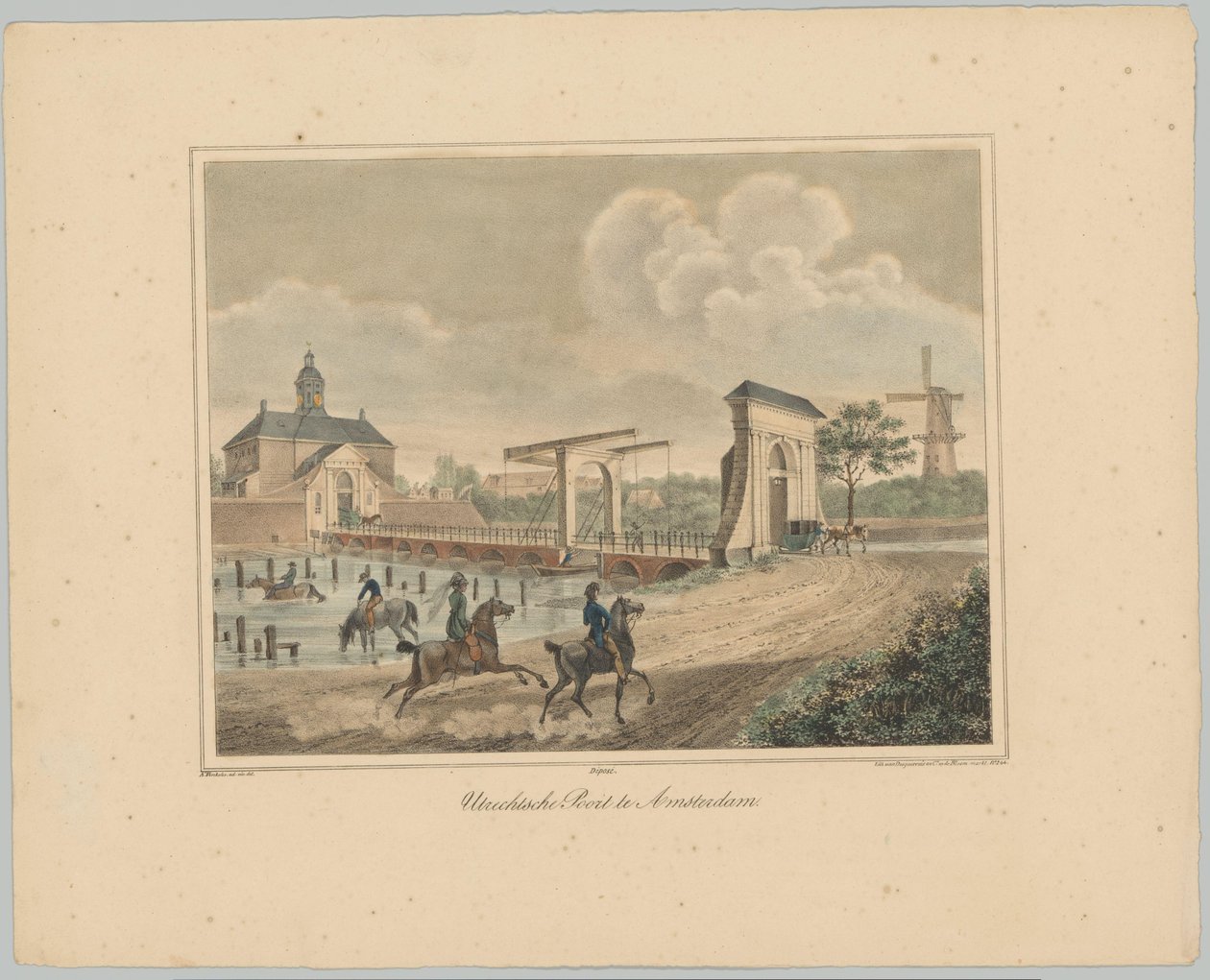 Utsikt over Utrecht-porten i Amsterdam Utrechtse Poort i Amsterdam (tittel på objekt) Ansiktene til de seks hovedportene til byen Amsterdam. 1st Cahier (serietittel) av Anonymous