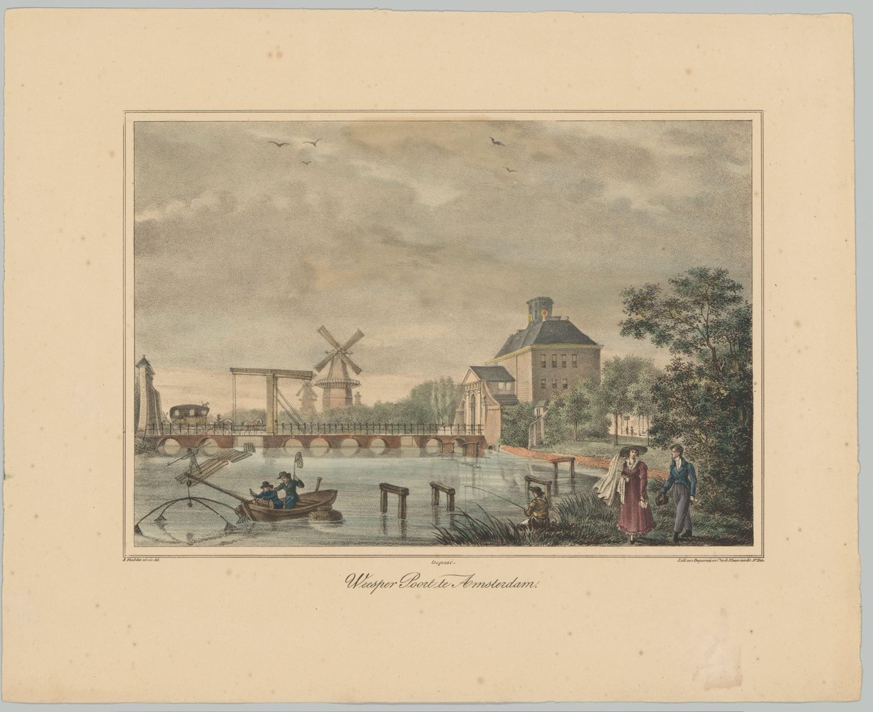 Utsikt over Weesperpoort i Amsterdam Weesper Poort i Amsterdam (tittel på objekt) Ansiktene til de seks hovedportene til byen Amsterdam. 1st Cahier (serietittel) av Anonymous