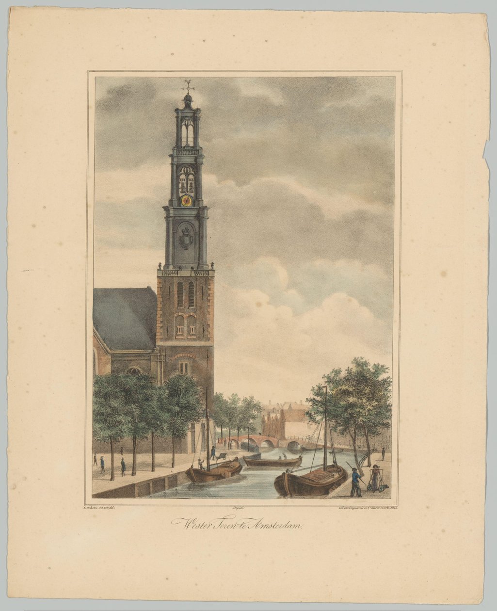 Utsikt over Westertoren i Amsterdam Wester Toren i Amsterdam (tittel på objekt) Ansiktene til de seks hovedtårnene i byen Amsterdam. 2nd Cahier (serietittel) av Anonymous