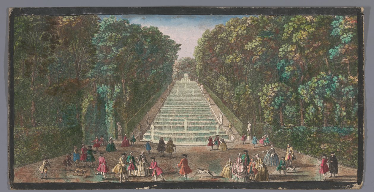 Utsikt over kaskadene i hagen til Château de Marly Vue de la cascade de Marli (tittel på objekt) av Anonymous