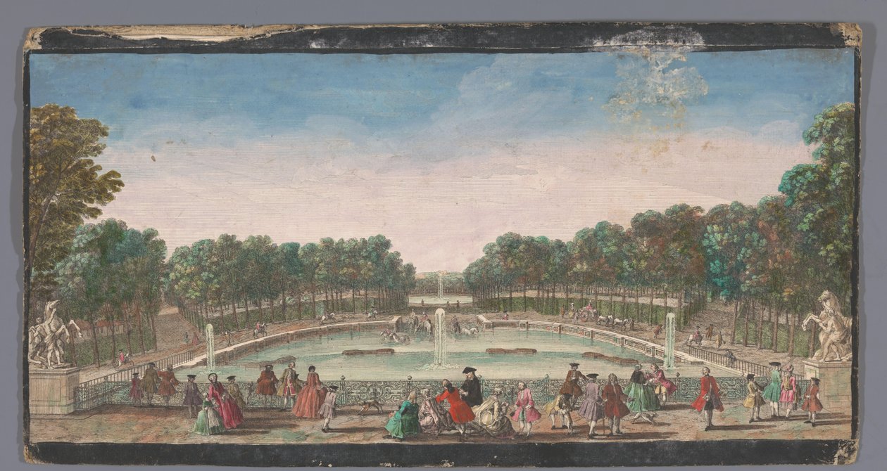 Utsikt over drikkedammen fra hagen til Château de Marly L