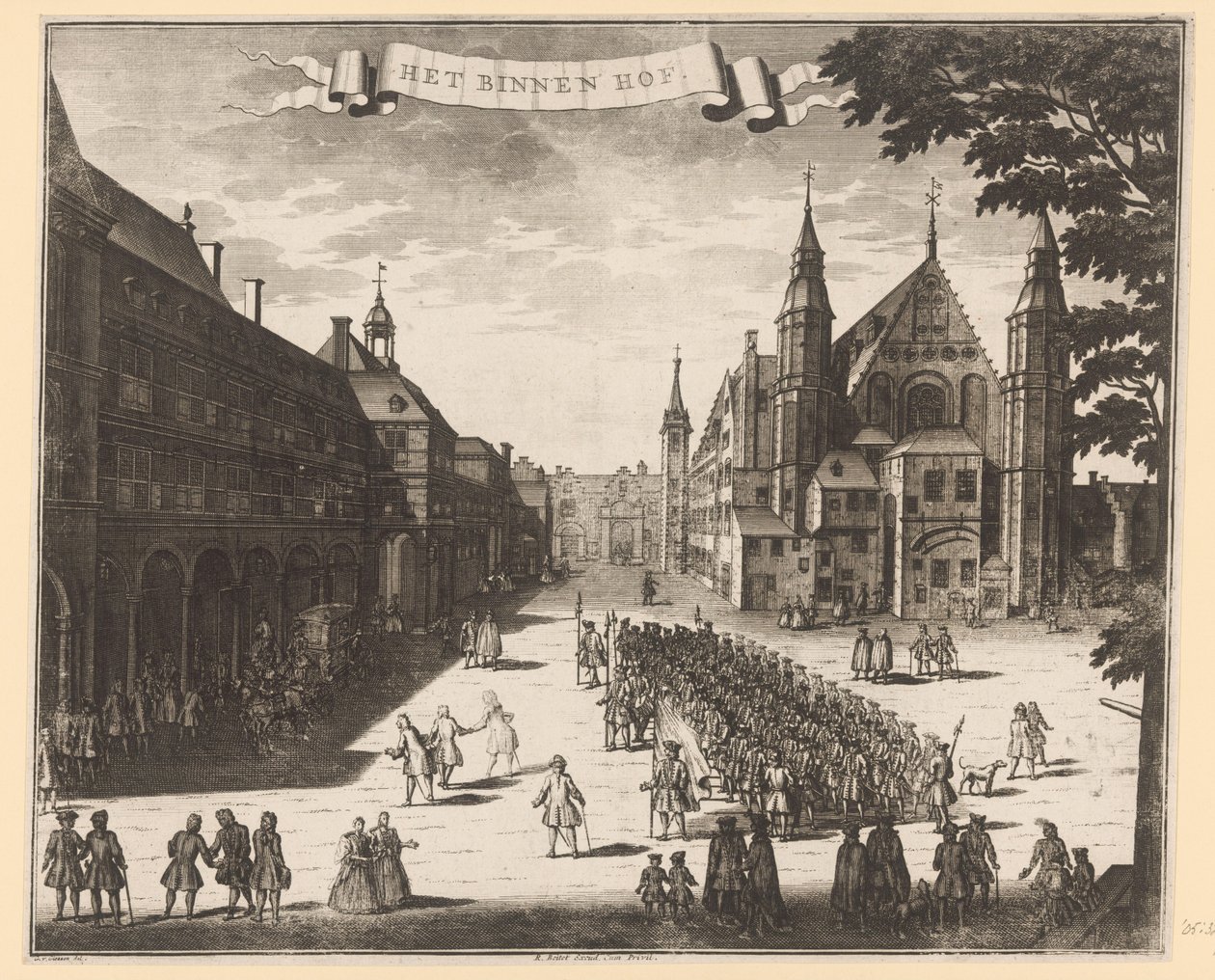 Utsikt over Binnenhof i Haag Binnenhof (tittel på objekt) av Anonymous
