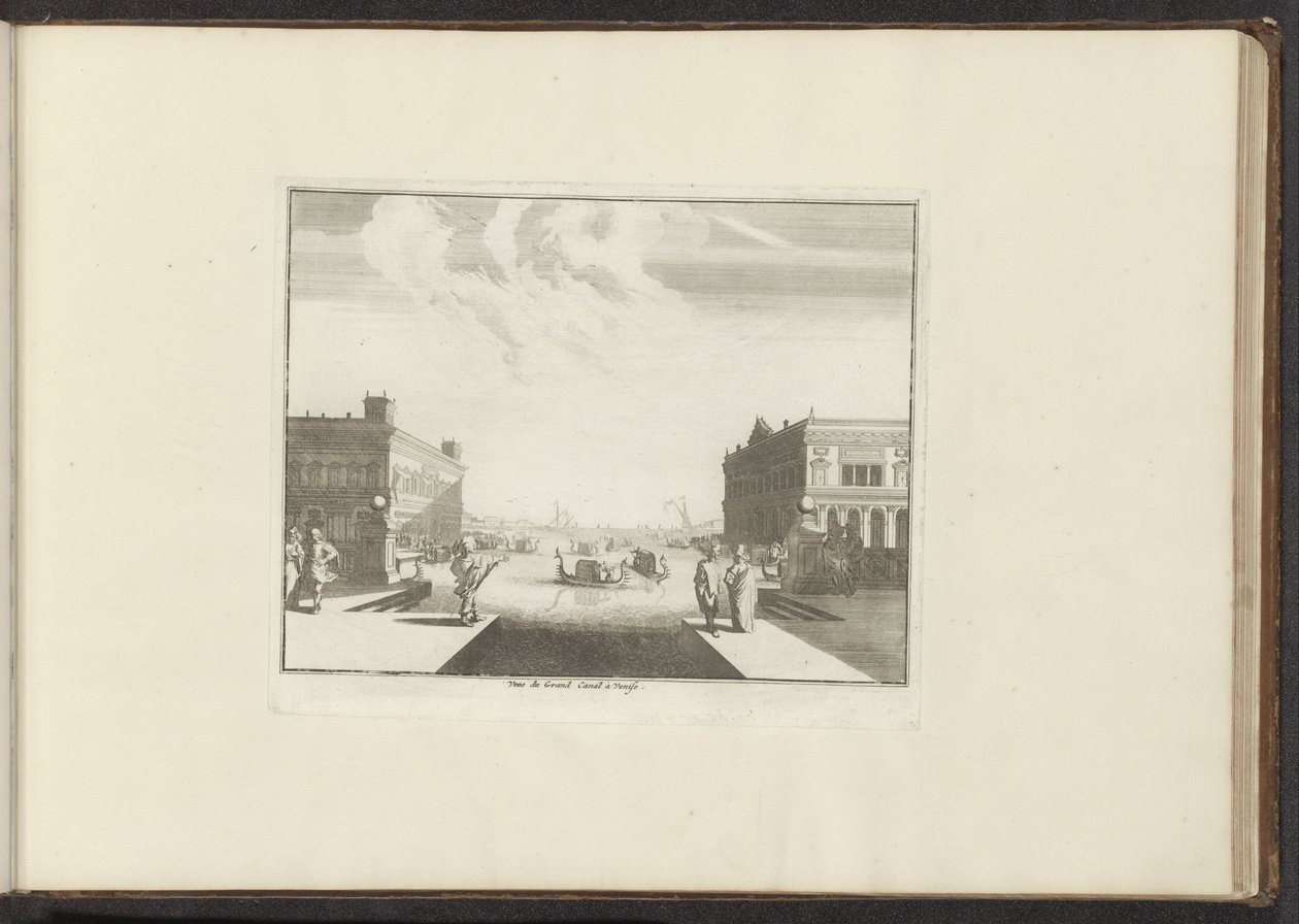 Utsikt over Canal Grande i Venezia Veue du Grand Canal a Venise (tittel på objekt) Palasser og monumenter i Venezia, Livorno, Napoli og Roma (serietittel) av Anonymous