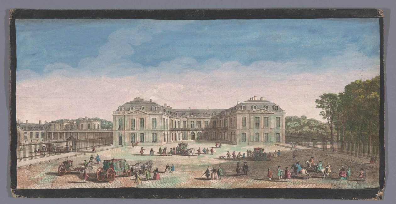 Se på Château de Choisy Utsikt over Royal House of Choisy fra siden av gårdsplassen (tittel på objekt) av Anonymous