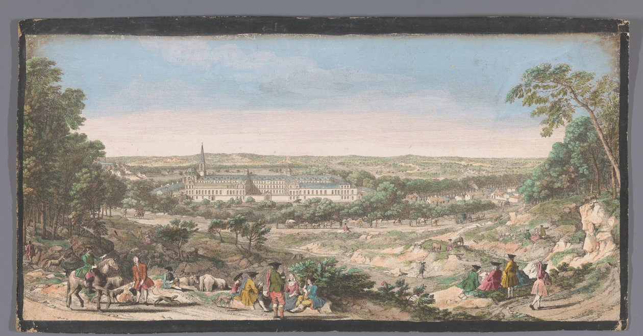 Se på Royal House of Saint-Louis te Saint-Cyr Utsikt over landskapet og kongehuset St. Cir (tittel på objekt) av Anonymous