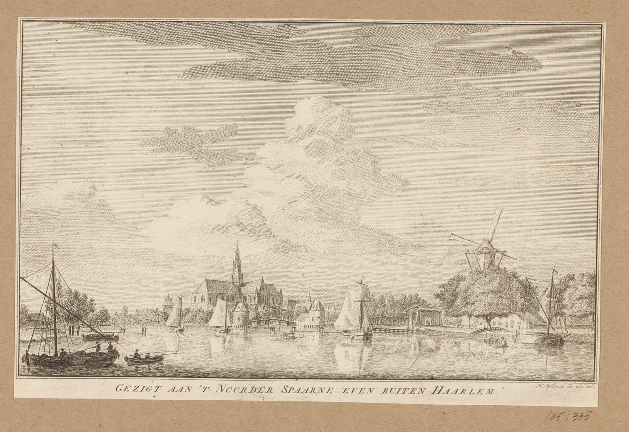 Utsikt over Noorder Spaarne nær Haarlem Gezigt aan 