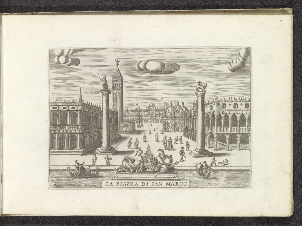 Utsikt over Piazzetta i Venezia La Piazza di San Marco (tittel på objekt) av Anonymous